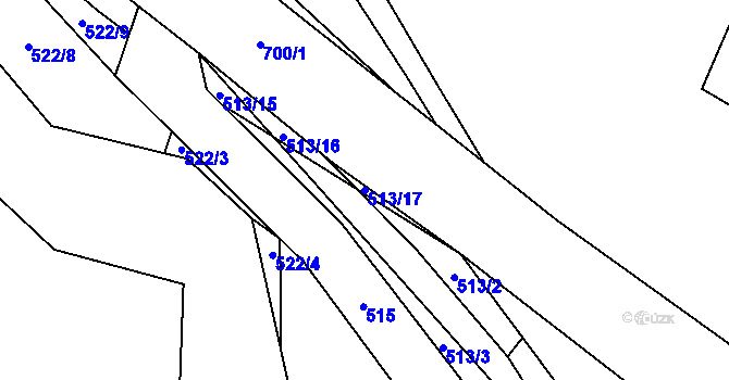 Parcela st. 513/17 v KÚ Jamartice, Katastrální mapa