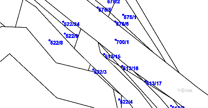 Parcela st. 513/15 v KÚ Jamartice, Katastrální mapa