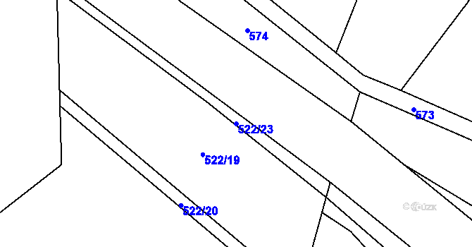 Parcela st. 522/23 v KÚ Jamartice, Katastrální mapa