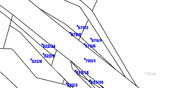Parcela st. 575/6 v KÚ Jamartice, Katastrální mapa