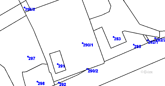 Parcela st. 290/1 v KÚ Jamartice, Katastrální mapa