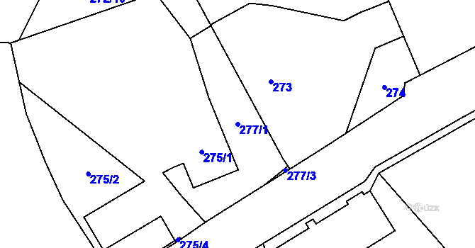 Parcela st. 277/1 v KÚ Jamartice, Katastrální mapa