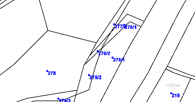 Parcela st. 276/2 v KÚ Ondřejov u Rýmařova, Katastrální mapa