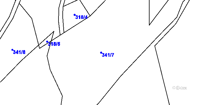 Parcela st. 341/7 v KÚ Ondřejov u Rýmařova, Katastrální mapa