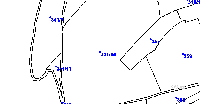 Parcela st. 341/14 v KÚ Ondřejov u Rýmařova, Katastrální mapa