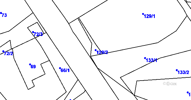 Parcela st. 129/2 v KÚ Ondřejov u Rýmařova, Katastrální mapa