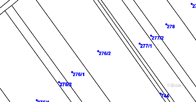 Parcela st. 276/2 v KÚ Rymice, Katastrální mapa