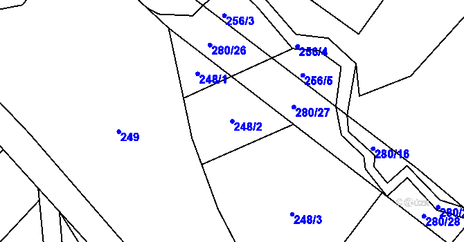 Parcela st. 248/2 v KÚ Rynárec, Katastrální mapa