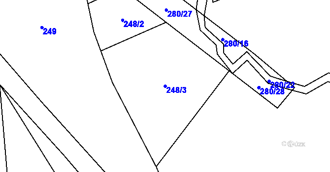 Parcela st. 248/3 v KÚ Rynárec, Katastrální mapa