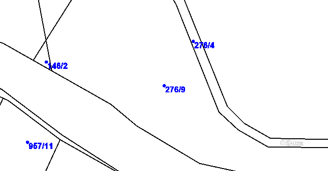 Parcela st. 276/9 v KÚ Rynárec, Katastrální mapa