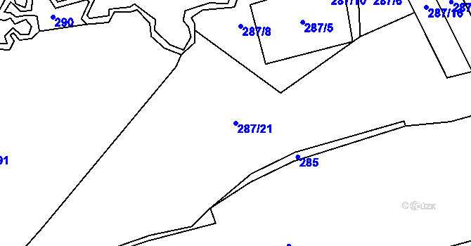 Parcela st. 287/21 v KÚ Rynárec, Katastrální mapa