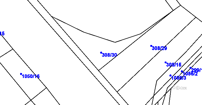 Parcela st. 308/30 v KÚ Rynárec, Katastrální mapa
