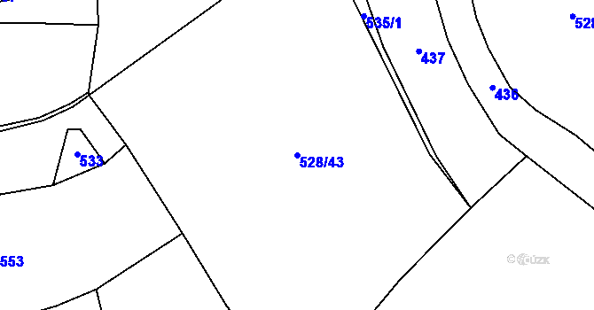 Parcela st. 528/43 v KÚ Rynárec, Katastrální mapa