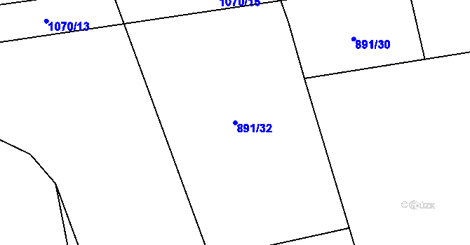 Parcela st. 891/32 v KÚ Rynárec, Katastrální mapa