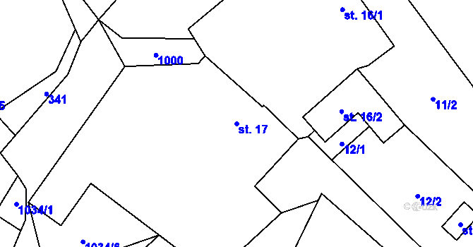 Parcela st. 17 v KÚ Rynárec, Katastrální mapa