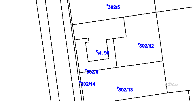 Parcela st. 90 v KÚ Rynárec, Katastrální mapa