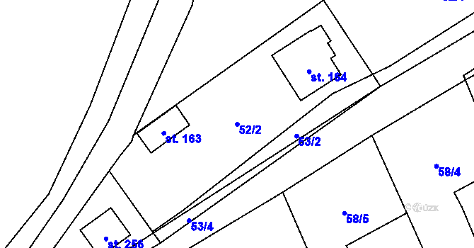 Parcela st. 52/2 v KÚ Rynárec, Katastrální mapa