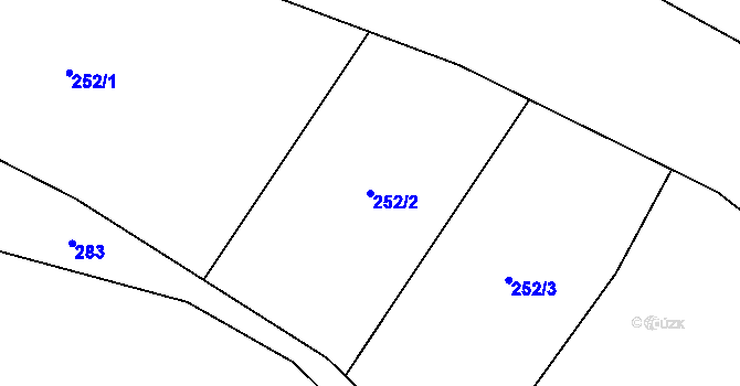 Parcela st. 252/2 v KÚ Rynárec, Katastrální mapa
