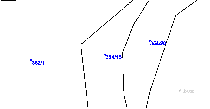 Parcela st. 354/15 v KÚ Rynárec, Katastrální mapa