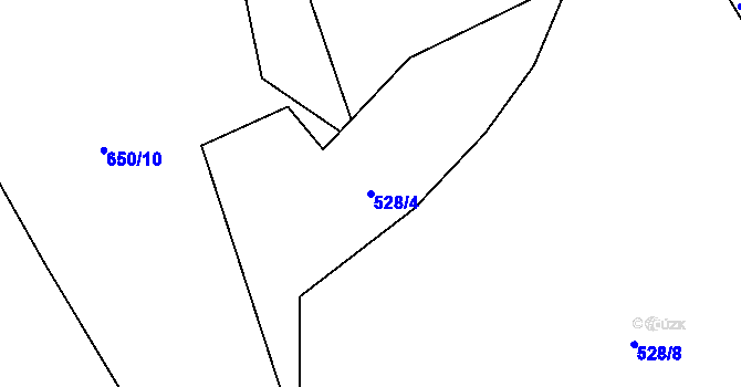 Parcela st. 528/4 v KÚ Rynárec, Katastrální mapa