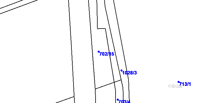 Parcela st. 702/15 v KÚ Rynárec, Katastrální mapa