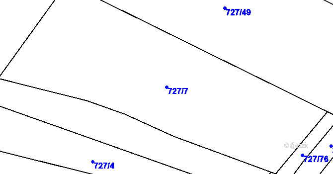 Parcela st. 727/7 v KÚ Rynárec, Katastrální mapa