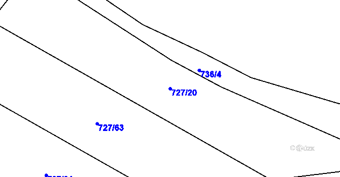 Parcela st. 727/20 v KÚ Rynárec, Katastrální mapa