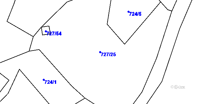 Parcela st. 727/25 v KÚ Rynárec, Katastrální mapa