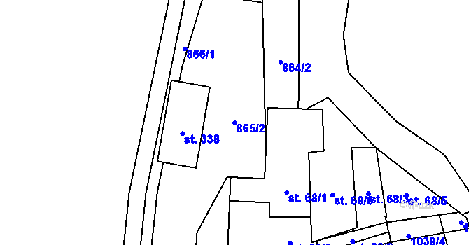 Parcela st. 865/2 v KÚ Rynárec, Katastrální mapa