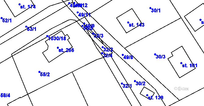 Parcela st. 32/4 v KÚ Rynárec, Katastrální mapa