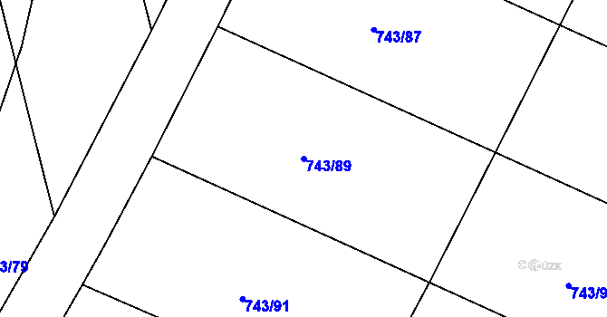 Parcela st. 743/89 v KÚ Rynárec, Katastrální mapa