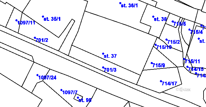 Parcela st. 37 v KÚ Vokov u Rynárce, Katastrální mapa
