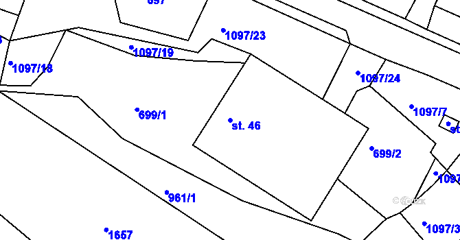 Parcela st. 46 v KÚ Vokov u Rynárce, Katastrální mapa