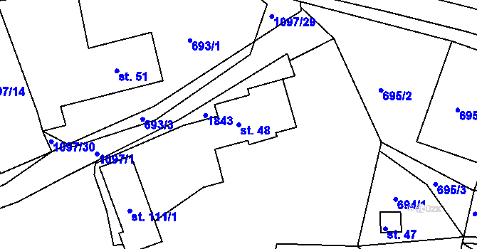 Parcela st. 48 v KÚ Vokov u Rynárce, Katastrální mapa
