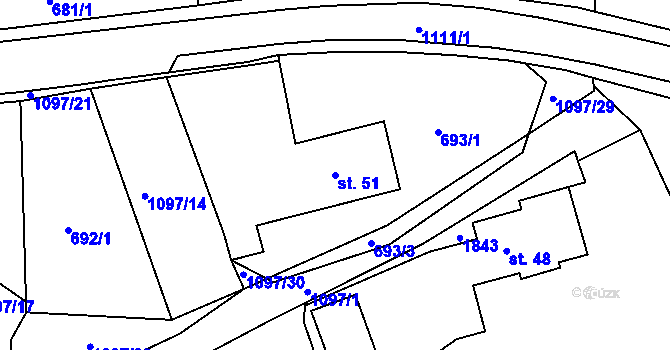 Parcela st. 51 v KÚ Vokov u Rynárce, Katastrální mapa
