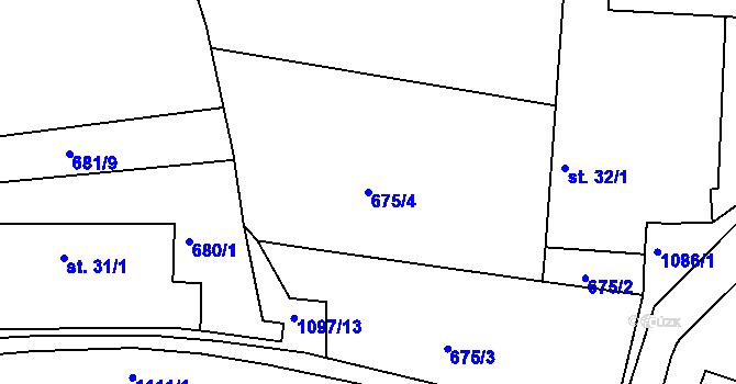 Parcela st. 675/4 v KÚ Vokov u Rynárce, Katastrální mapa