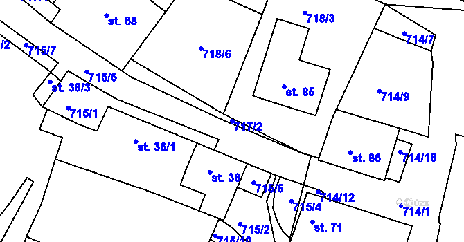 Parcela st. 717/2 v KÚ Vokov u Rynárce, Katastrální mapa