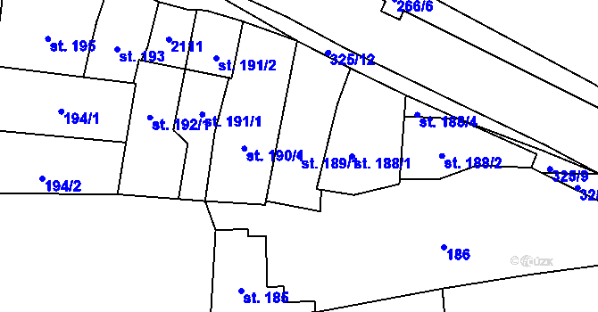 Parcela st. 189/1 v KÚ Rynholec, Katastrální mapa