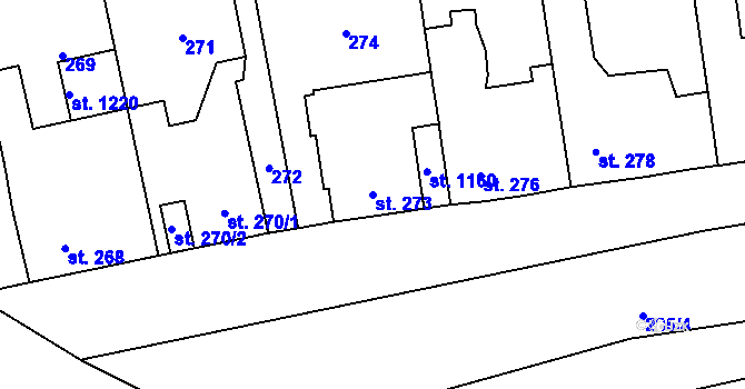 Parcela st. 273 v KÚ Rynholec, Katastrální mapa