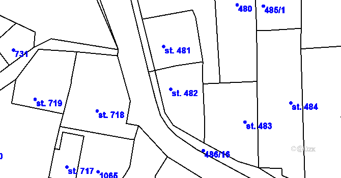 Parcela st. 482 v KÚ Rynholec, Katastrální mapa