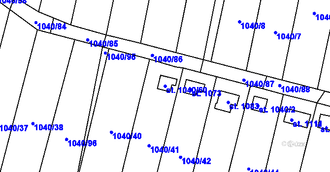 Parcela st. 1040/60 v KÚ Rynholec, Katastrální mapa