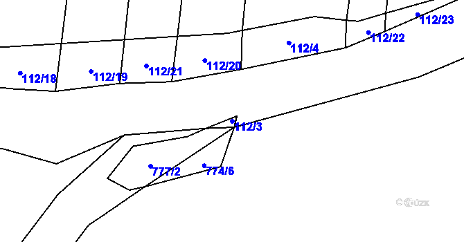 Parcela st. 112/3 v KÚ Rynholec, Katastrální mapa