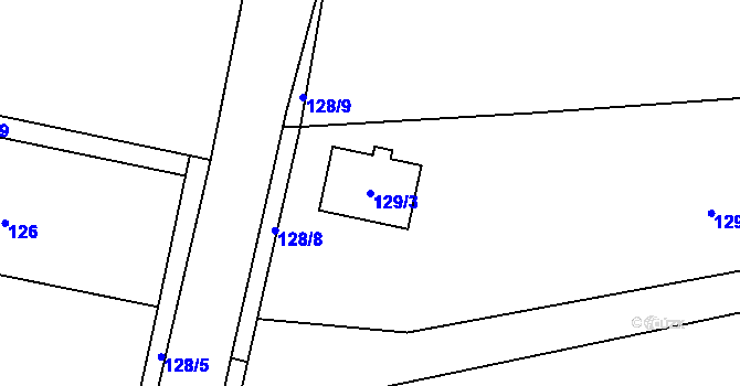 Parcela st. 129/3 v KÚ Rynholec, Katastrální mapa