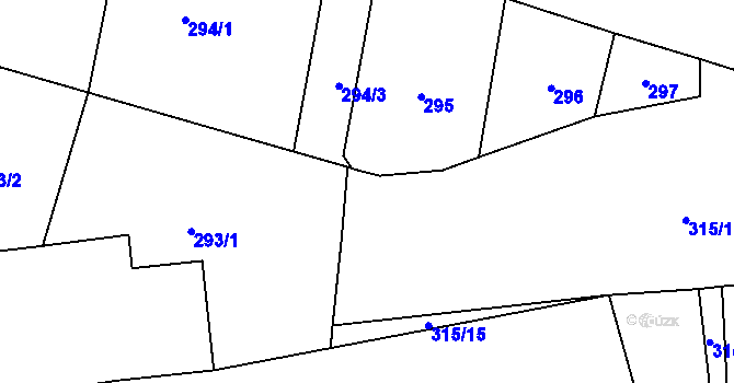 Parcela st. 315/8 v KÚ Rynholec, Katastrální mapa