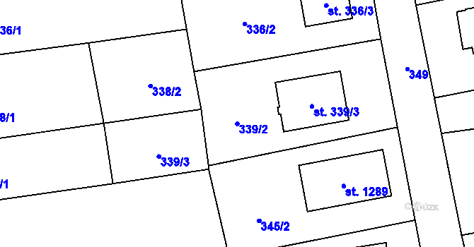 Parcela st. 339/2 v KÚ Rynholec, Katastrální mapa