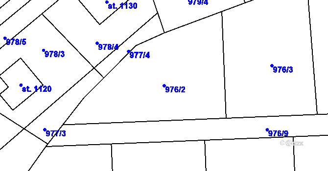 Parcela st. 976/2 v KÚ Rynholec, Katastrální mapa