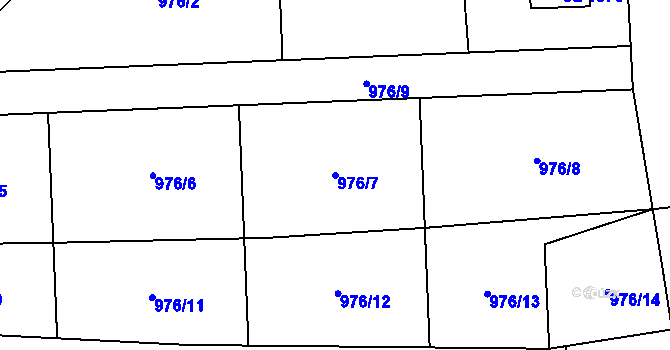 Parcela st. 976/7 v KÚ Rynholec, Katastrální mapa