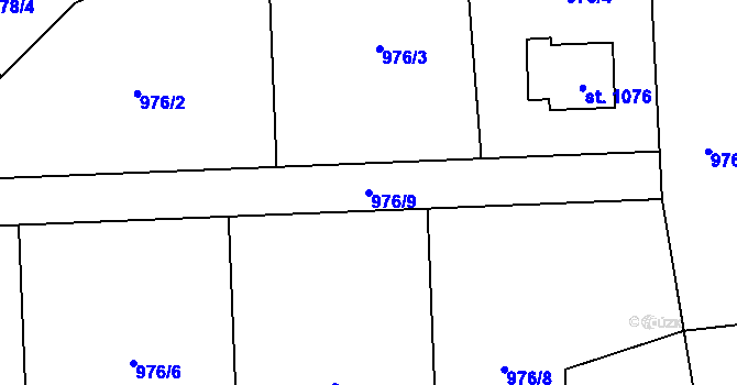 Parcela st. 976/9 v KÚ Rynholec, Katastrální mapa