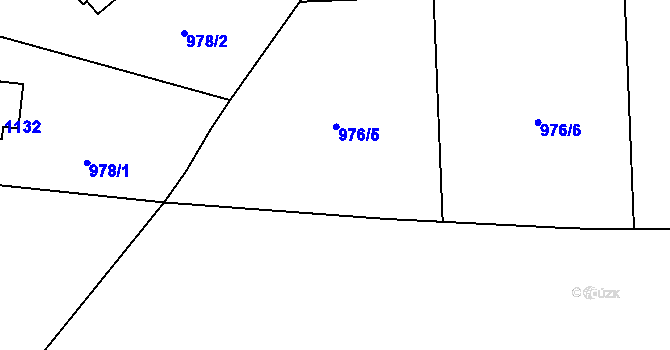 Parcela st. 976/10 v KÚ Rynholec, Katastrální mapa