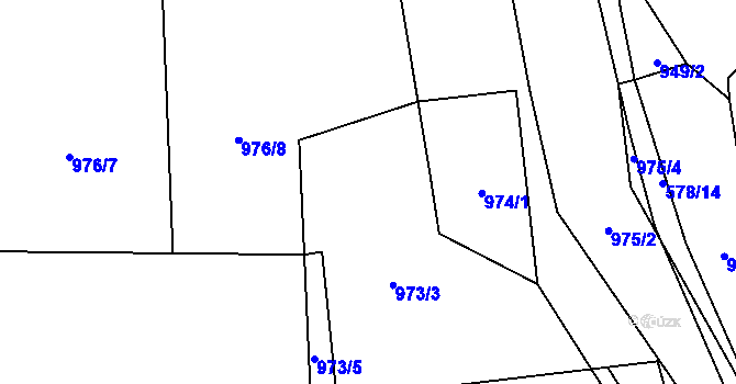 Parcela st. 976/14 v KÚ Rynholec, Katastrální mapa